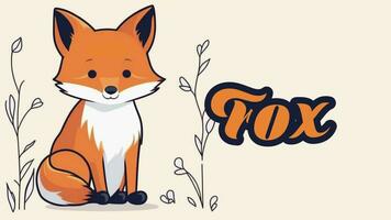 Educational animation introduction to animal names, Fox animal 4k resolution. video