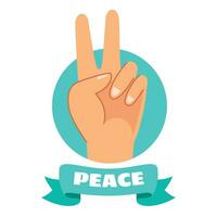 Vector Drawing Of Peace Hand Sign