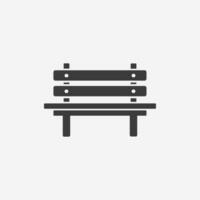 Park bench icon vector. wooden seat symbol vector