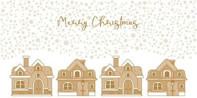 Gingerbread house a winter holiday card template. vector