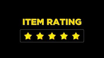 5 Star Rating Product Review Animation Background video