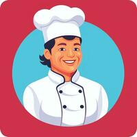 AI generated Chef Cook Avatar Icon Clip Art Sticker Decoration Simple Background photo