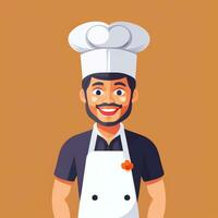 AI generated Chef Cook Avatar Icon Clip Art Sticker Decoration Simple Background photo