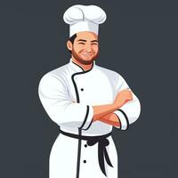 AI generated Chef Cook Avatar Icon Clip Art Sticker Decoration Simple Background photo