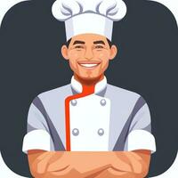 AI generated Chef Cook Avatar Icon Clip Art Sticker Decoration Simple Background photo