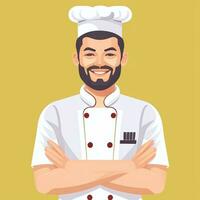 AI generated Chef Cook Avatar Icon Clip Art Sticker Decoration Simple Background photo