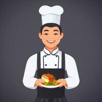 AI generated Chef Cook Avatar Icon Clip Art Sticker Decoration Simple Background photo