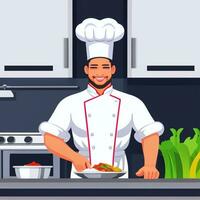 AI generated Chef Cook Avatar Icon Clip Art Sticker Decoration Simple Background photo