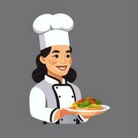 AI generated Chef Cook Avatar Icon Clip Art Sticker Decoration Simple Background photo