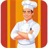 AI generated Chef Cook Avatar Icon Clip Art Sticker Decoration Simple Background photo