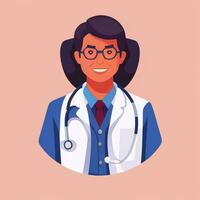 ai generado médico médico avatar icono acortar Arte pegatina decoración sencillo antecedentes foto