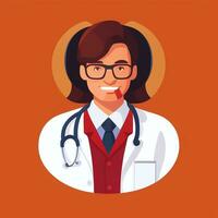 AI generated Doctor Medic Avatar Icon Clip Art Sticker Decoration Simple Background photo