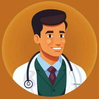 ai generado médico médico avatar icono acortar Arte pegatina decoración sencillo antecedentes foto