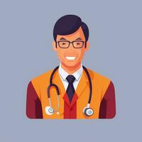 AI generated Doctor Medic Avatar Icon Clip Art Sticker Decoration Simple Background photo