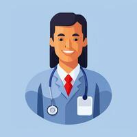 AI generated Doctor Medic Avatar Icon Clip Art Sticker Decoration Simple Background photo