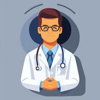 AI generated Doctor Medic Avatar Icon Clip Art Sticker Decoration Simple Background photo