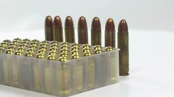 nine caliber cartridge of military war pistol pistol video