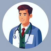 AI generated Doctor Medic Avatar Icon Clip Art Sticker Decoration Simple Background photo