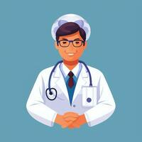 AI generated Doctor Medic Avatar Icon Clip Art Sticker Decoration Simple Background photo