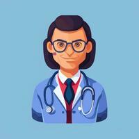 AI generated Doctor Medic Avatar Icon Clip Art Sticker Decoration Simple Background photo