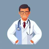 AI generated Doctor Medic Avatar Icon Clip Art Sticker Decoration Simple Background photo