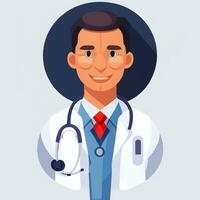 AI generated Doctor Medic Avatar Icon Clip Art Sticker Decoration Simple Background photo
