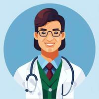 AI generated Doctor Medic Avatar Icon Clip Art Sticker Decoration Simple Background photo