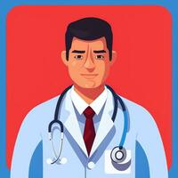 ai generado médico médico avatar icono acortar Arte pegatina decoración sencillo antecedentes foto