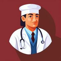 AI generated Doctor Medic Avatar Icon Clip Art Sticker Decoration Simple Background photo