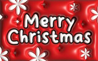 Merry christmas 3d sign card images realistic soft cute design photo
