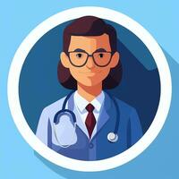 AI generated Doctor Medic Avatar Icon Clip Art Sticker Decoration Simple Background photo