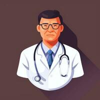 AI generated Doctor Medic Avatar Icon Clip Art Sticker Decoration Simple Background photo