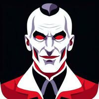 ai generado drácula vampiro avatar jugador icono acortar Arte pegatina decoración sencillo antecedentes foto