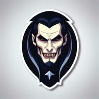 AI generated Dracula Vampire Avatar Gamer Icon Clip Art Sticker Decoration Simple Background photo