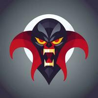 AI generated Dracula Vampire Avatar Gamer Icon Clip Art Sticker Decoration Simple Background photo