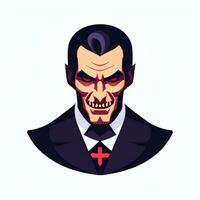 AI generated Dracula Vampire Avatar Gamer Icon Clip Art Sticker Decoration Simple Background photo