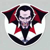 AI generated Dracula Vampire Avatar Gamer Icon Clip Art Sticker Decoration Simple Background photo