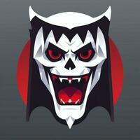 AI generated Dracula Vampire Avatar Gamer Icon Clip Art Sticker Decoration Simple Background photo