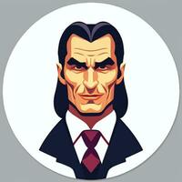 ai generado drácula vampiro avatar jugador icono acortar Arte pegatina decoración sencillo antecedentes foto