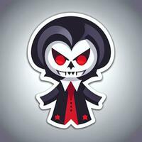 AI generated Dracula Vampire Avatar Gamer Icon Clip Art Sticker Decoration Simple Background photo