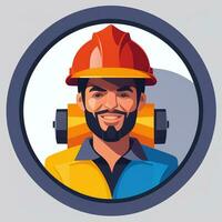 AI generated Engineer Avatar Icon Clip Art Sticker Decoration Simple Background photo