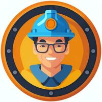 AI generated Engineer Avatar Icon Clip Art Sticker Decoration Simple Background photo