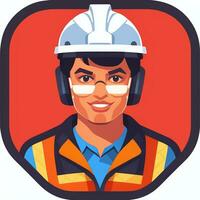 AI generated Engineer Avatar Icon Clip Art Sticker Decoration Simple Background photo