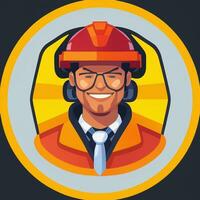 ai generado ingeniero avatar icono acortar Arte pegatina decoración sencillo antecedentes foto