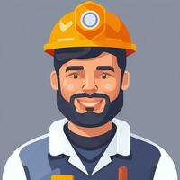 AI generated Engineer Avatar Icon Clip Art Sticker Decoration Simple Background photo