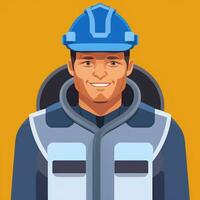 AI generated Engineer Avatar Icon Clip Art Sticker Decoration Simple Background photo