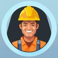 AI generated Engineer Avatar Icon Clip Art Sticker Decoration Simple Background photo