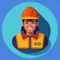 AI generated Engineer Avatar Icon Clip Art Sticker Decoration Simple Background photo