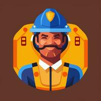 AI generated Engineer Avatar Icon Clip Art Sticker Decoration Simple Background photo