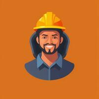 AI generated Engineer Avatar Icon Clip Art Sticker Decoration Simple Background photo